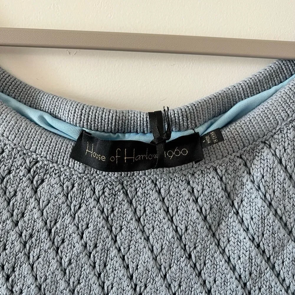 NWT House of Harlow 1960 x REVOLVE Rose Dress - Dusty Blue - Picture 8 of 11